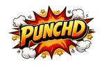 Logo with the word 'PUNCHD' on a colorful background