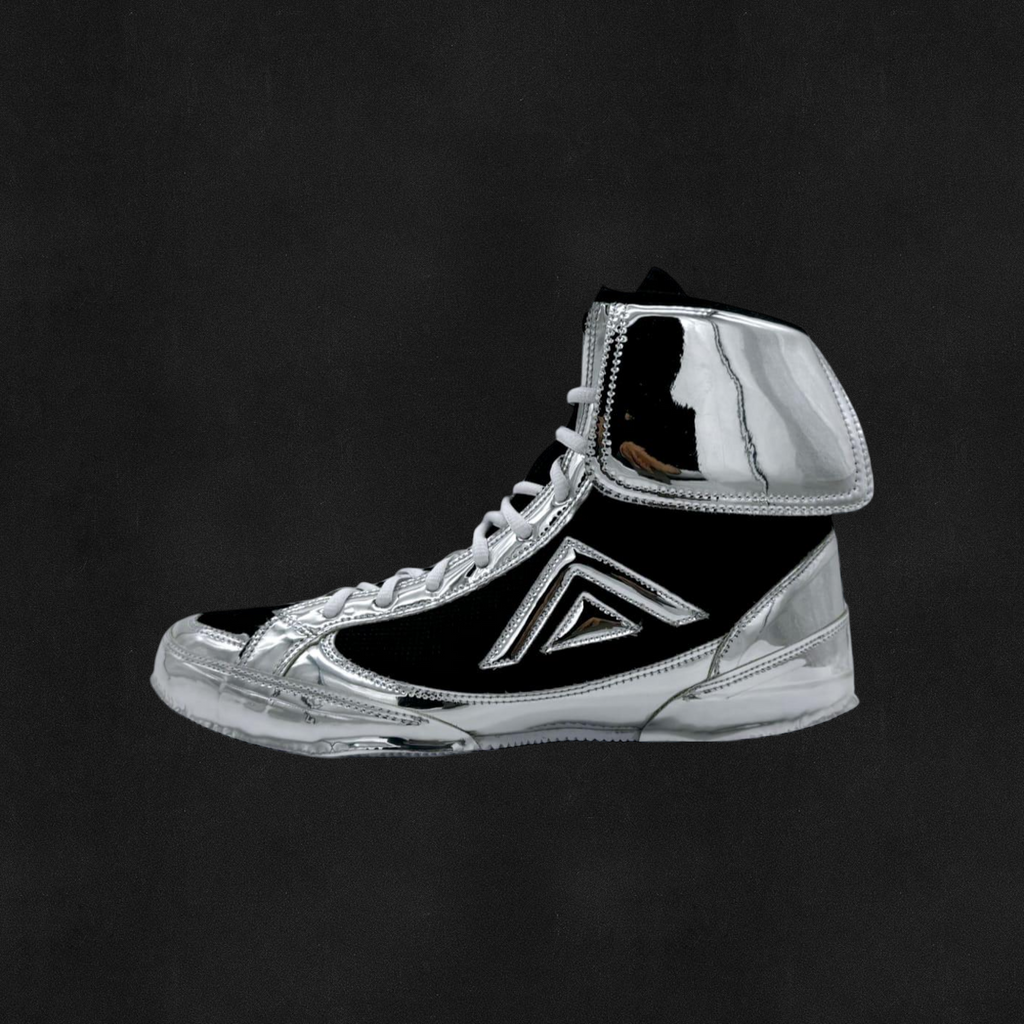 PRE ORDER Adams Flite Pro – Black & Chrome Boxing Boots [FEB 28TH 2026]